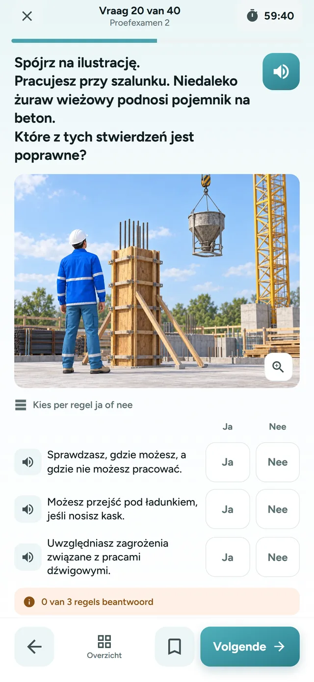 Pytanie z egzaminu próbnego VCA w aplikacji